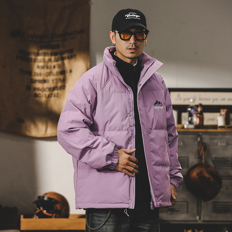 多巴胺輕薄羽絨服男冬季美式潮流高級感簡約保暖加厚服外套