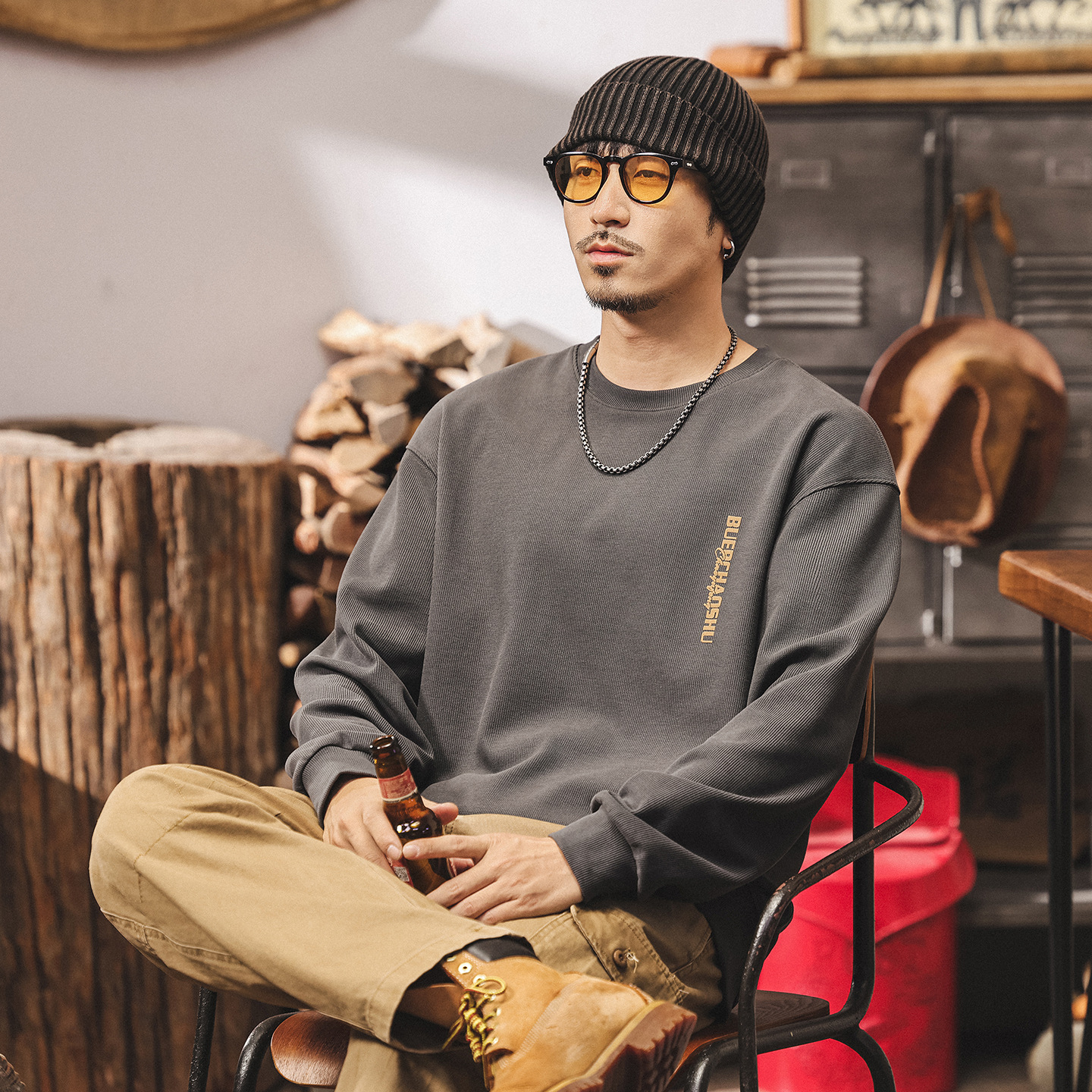 美式復古衛衣男春秋2025新款潮牌380g重磅男士寬鬆大碼休閒上衣潮