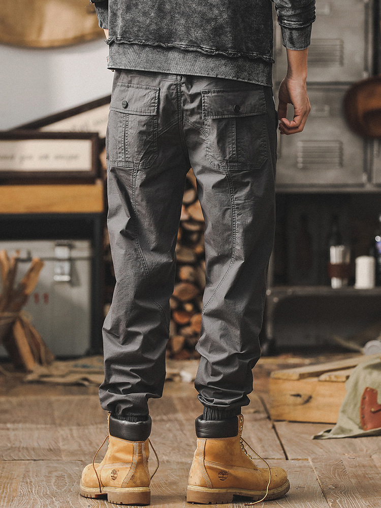 杰雷諾工裝褲子男夏季薄款男生束腳褲潮牌痞帥寬鬆直筒男士休閒褲