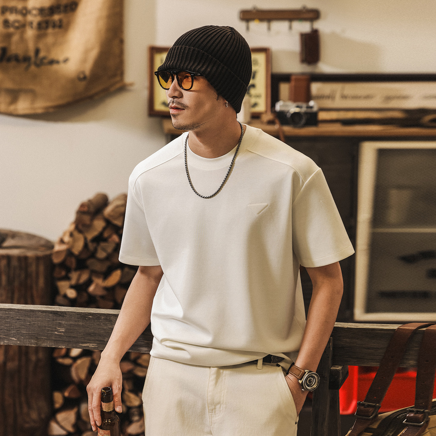 果凍棉絲滑軟糯莫代爾T恤男短袖男款夏季260重磅寬鬆休閒男士上衣