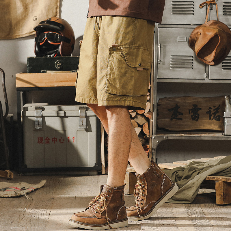 杰雷諾美式復古工裝短褲男款夏季機能ins潮流寬鬆大碼休閒五分褲