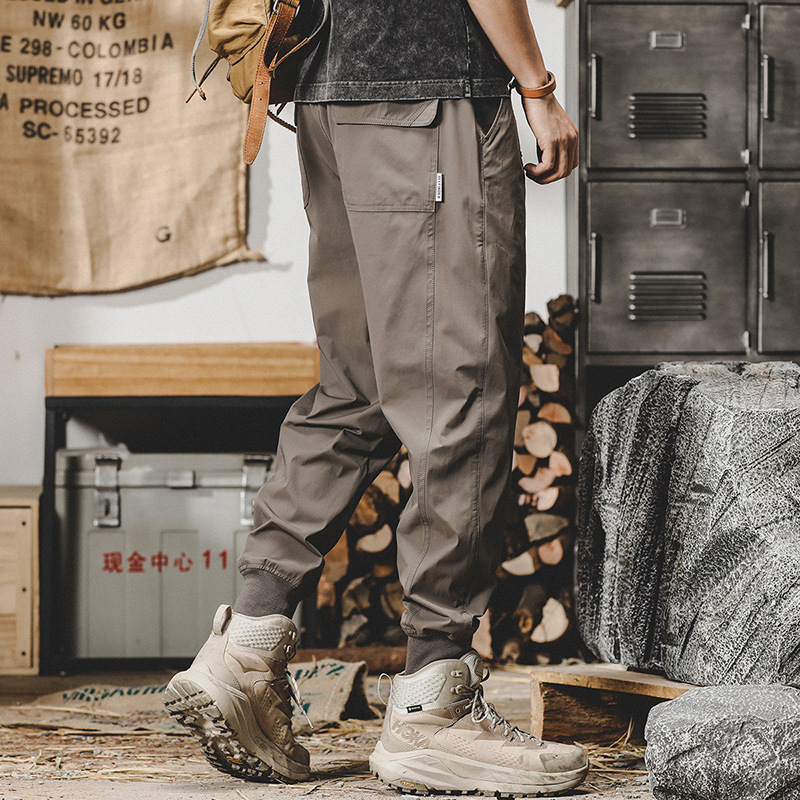 冰絲涼感薄款運動褲子男夏季新款休閒褲男寬松山系戶外通勤速乾褲