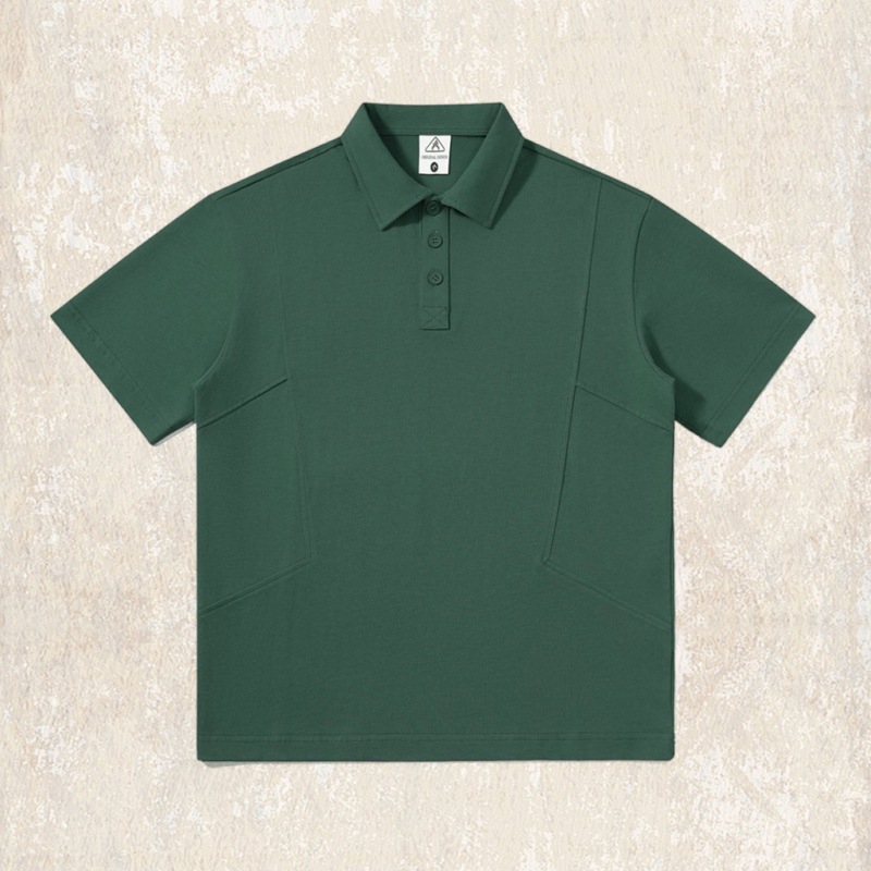美式復古基礎純色短袖Polo衫男夏季重磅T恤男款潮牌寬鬆上衣
