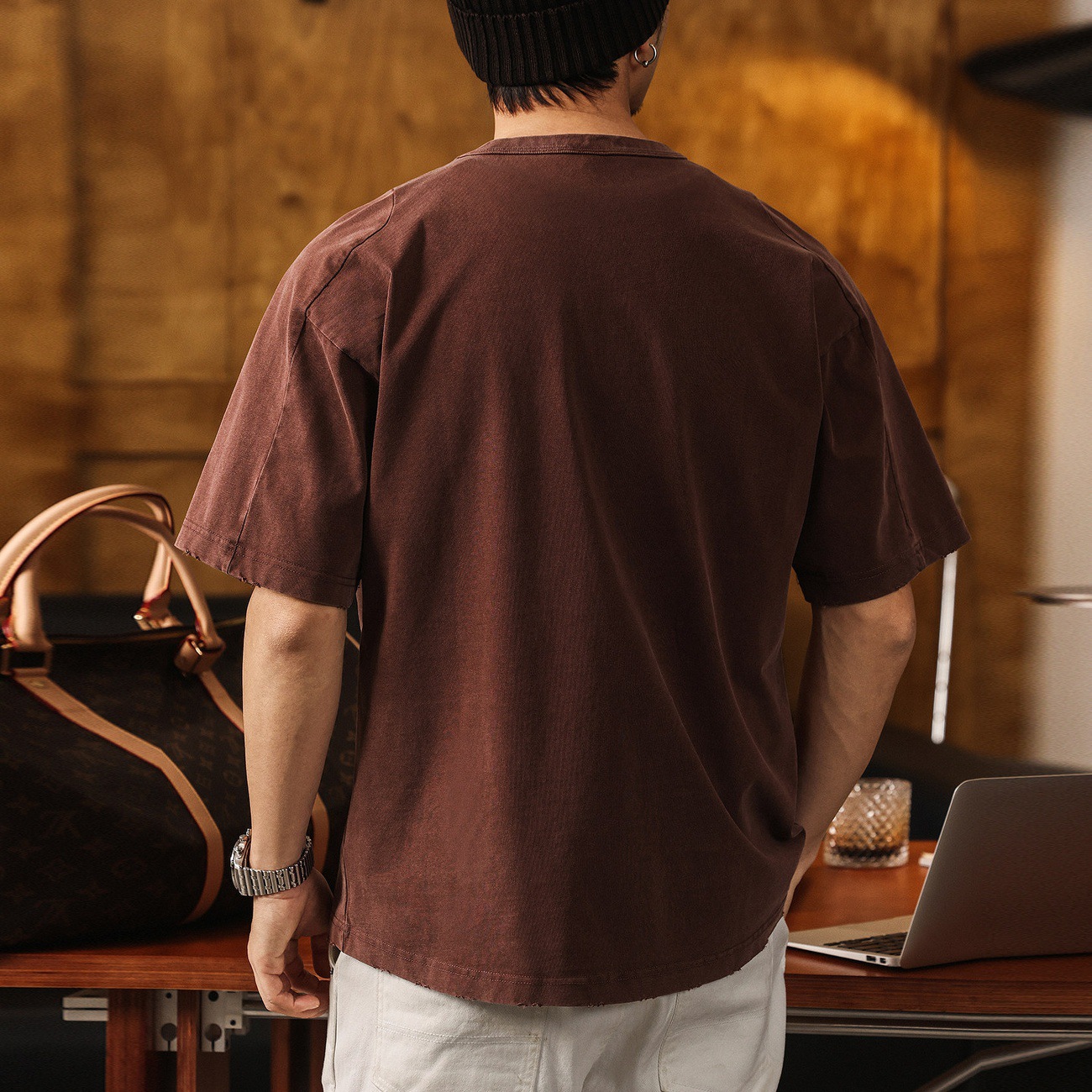 美式復古水洗280g重磅T恤短袖男款夏季潮流新款寬鬆半袖男裝上衣