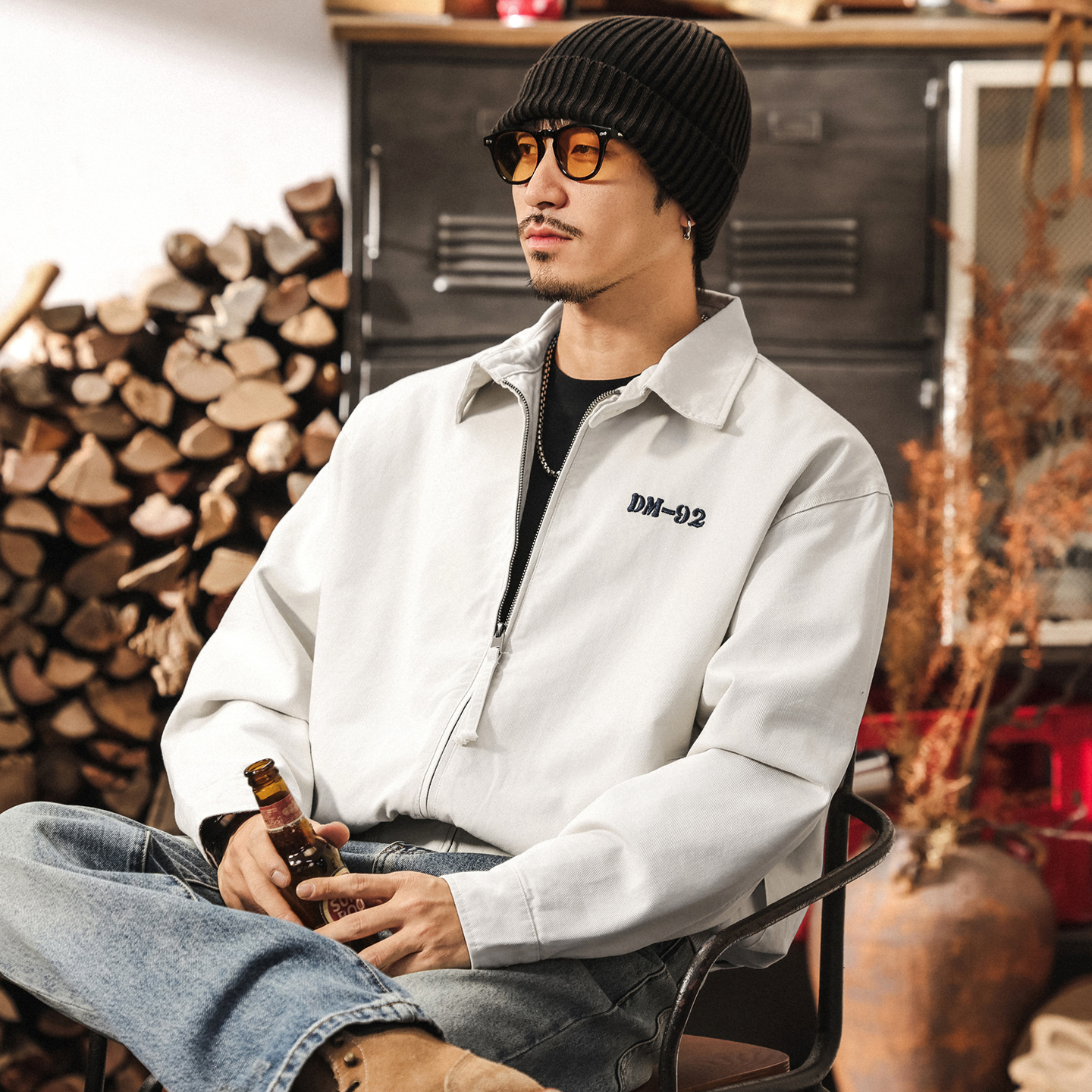 美式復古老錢風外套男寬鬆春秋2025新款款帥氣短款男神行政夾克男