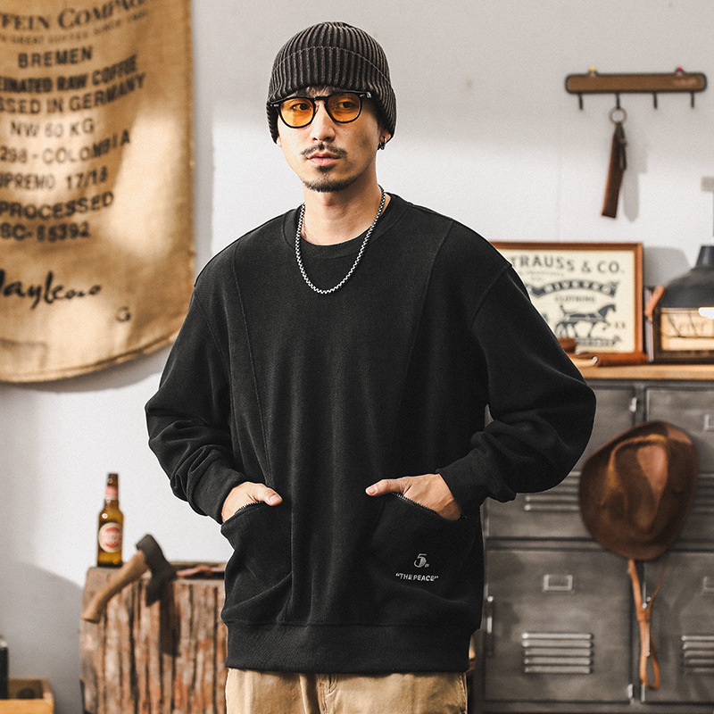 杰雷諾美式重磅380g針織衛衣男秋冬款潮牌寬鬆大碼男裝秋季上衣男