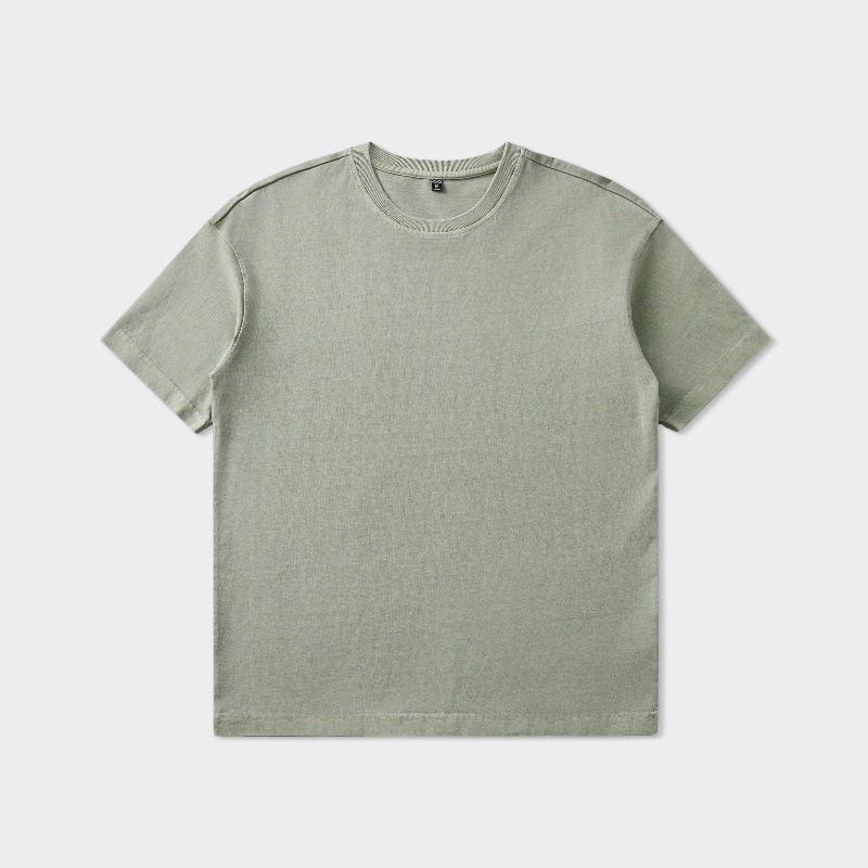 杰雷諾美式復古短袖T恤男圓領體恤男士夏季純色打底衫內搭上衣潮T