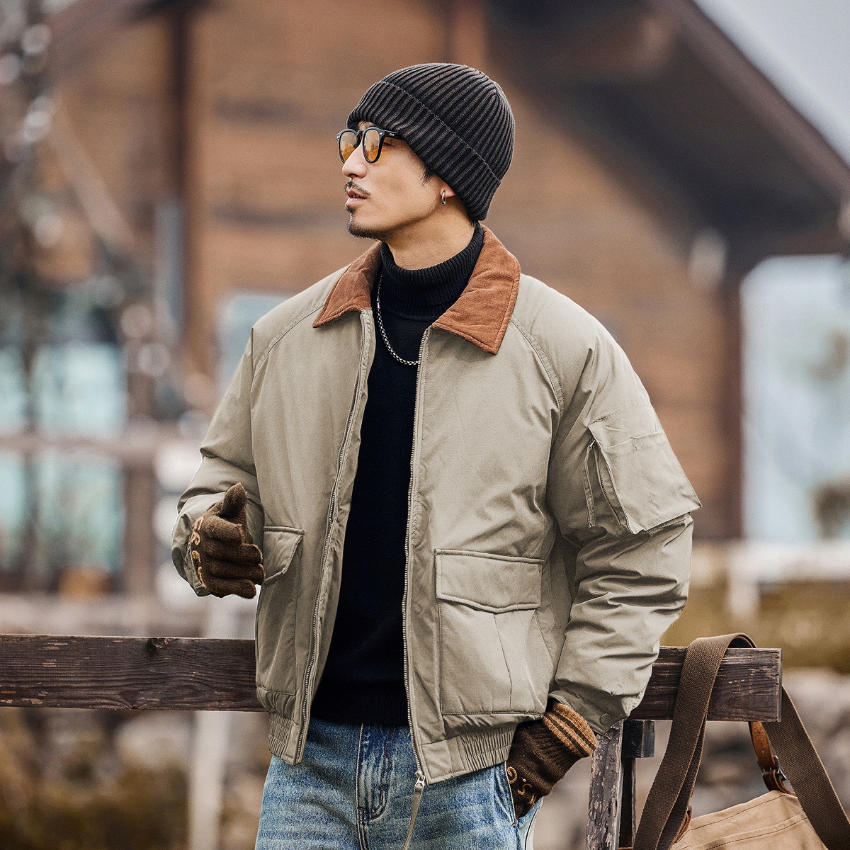 高充絨美式復古90純白鴨絨工裝羽絨服男冬季戶外加厚保暖抗寒外套