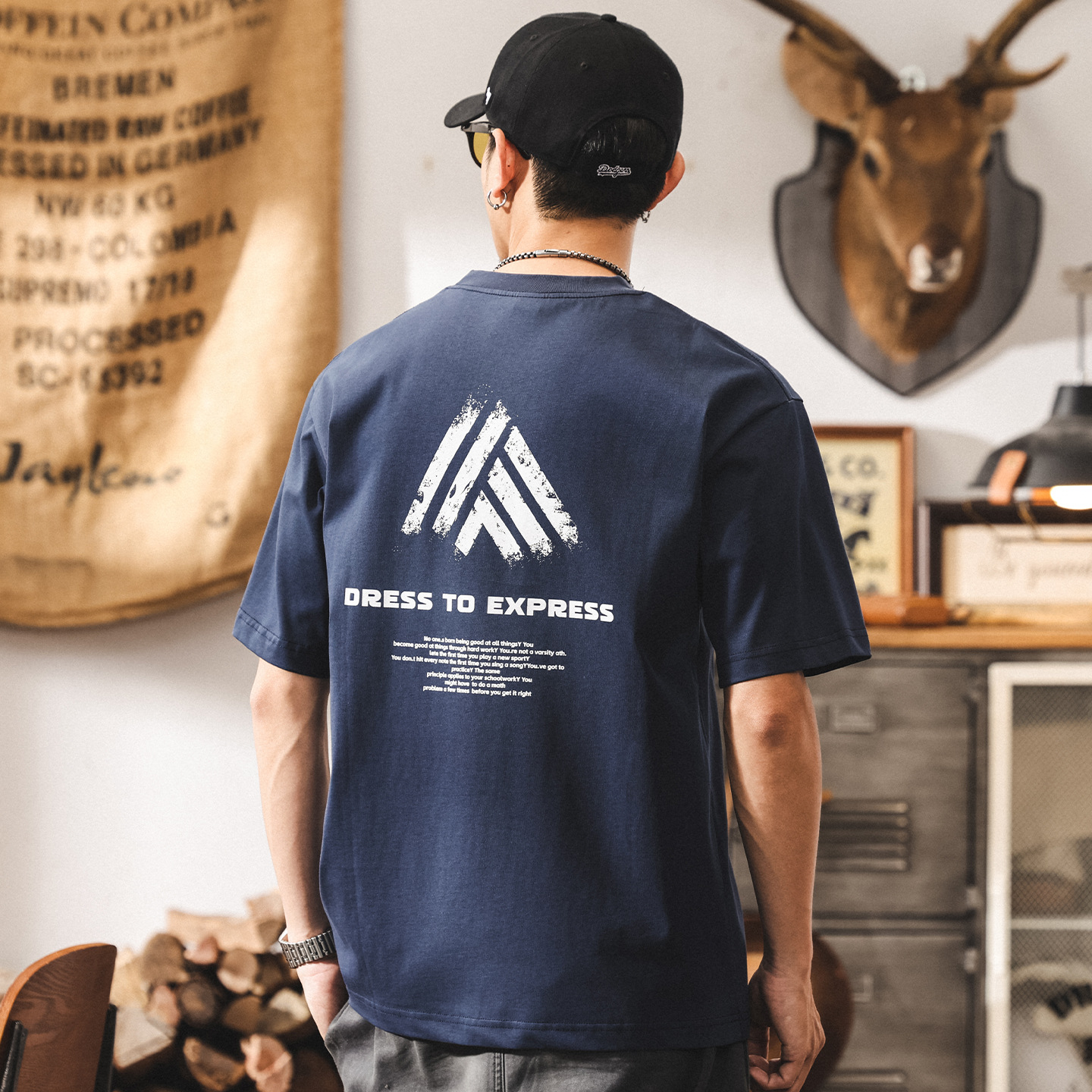 美式短袖t恤男夏季新款時尚潮流印花半袖體恤男寬鬆休閒上衣