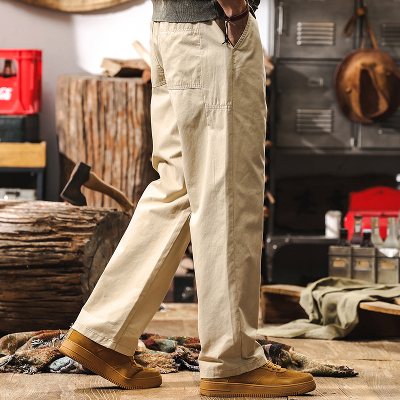 薄款工裝褲子男春季寬鬆直筒2025新款美式復古潮牌男士休閒褲子男