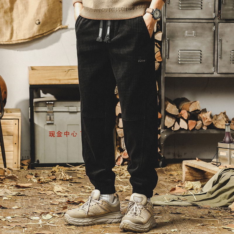 美式重磅燈芯絨褲子男冬季寬鬆直筒休閒褲秋冬厚款潮牌復古哈倫褲