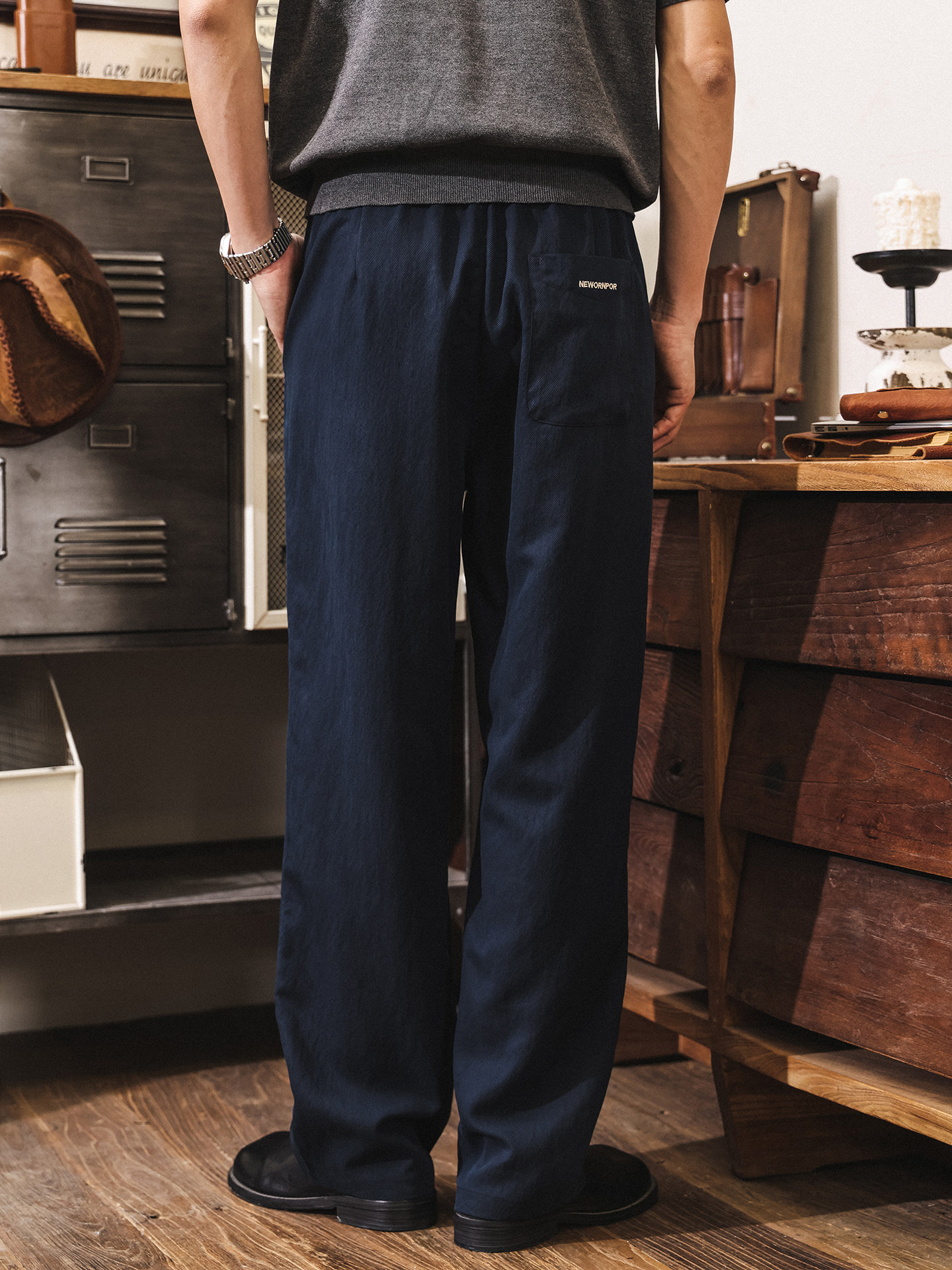 91.8%萊賽爾老錢風直筒休閒褲男士夏季薄款褲子復古寬鬆潮牌長褲