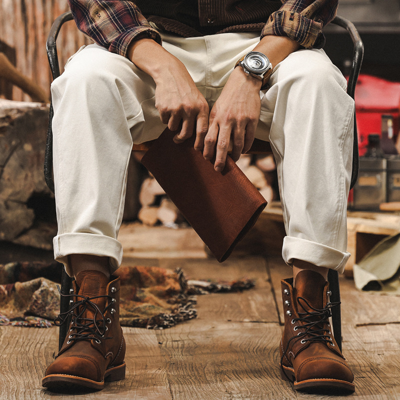 美式復古米白色工裝褲子男春季2025新款直筒長褲潮牌寬鬆休閒長褲