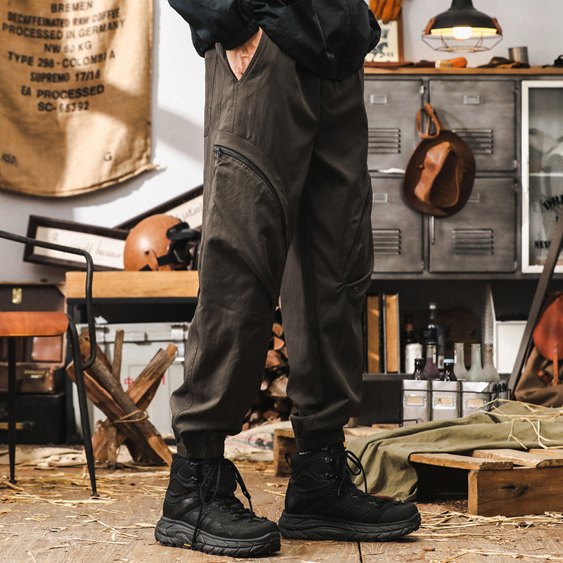 美式復古工裝褲男秋季潮牌戶外功能性立體拉鏈袋寬鬆掛扣休閒褲