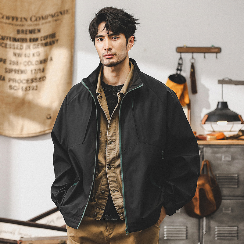 美式戶外機能衝鋒衣外套男春秋季潮牌設計感城市運動風通勤夾克男