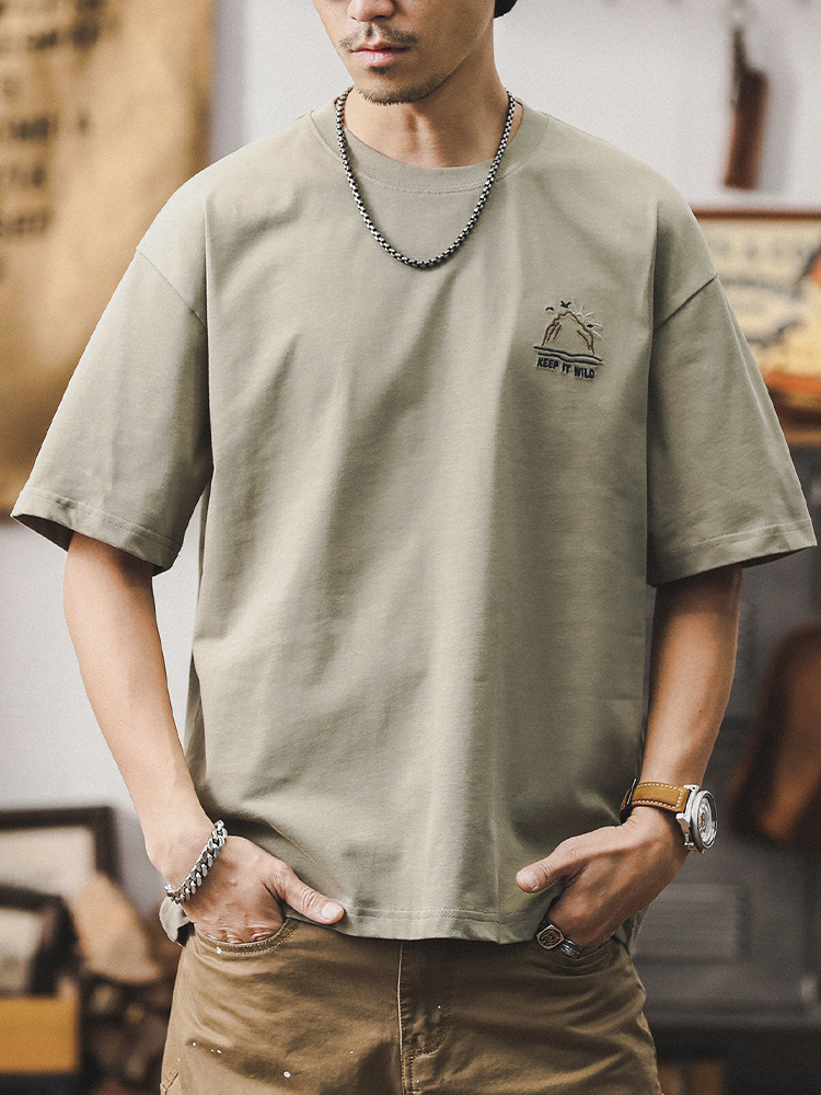 杰雷諾重磅白色短袖T恤男士夏季2024新款潮牌潮流大碼美式衣服男