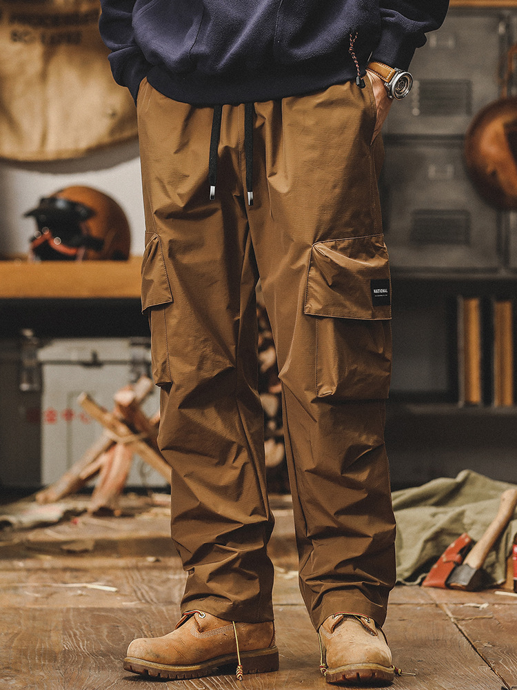 美式工裝褲子男春季2024新款戰術機能褲子男潮流寬鬆直筒休閒褲男