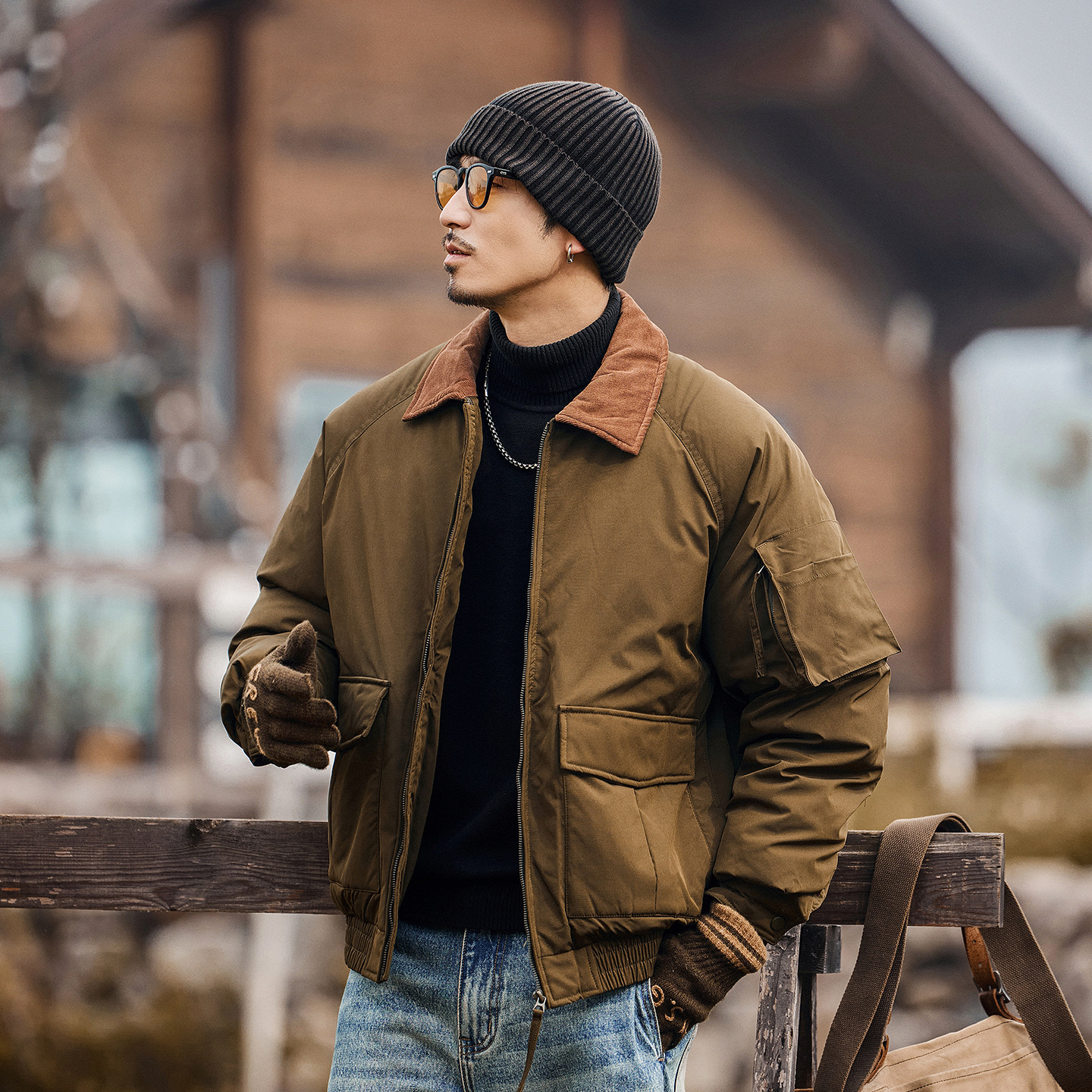 高充絨美式復古90純白鴨絨工裝羽絨服男冬季戶外加厚保暖抗寒外套