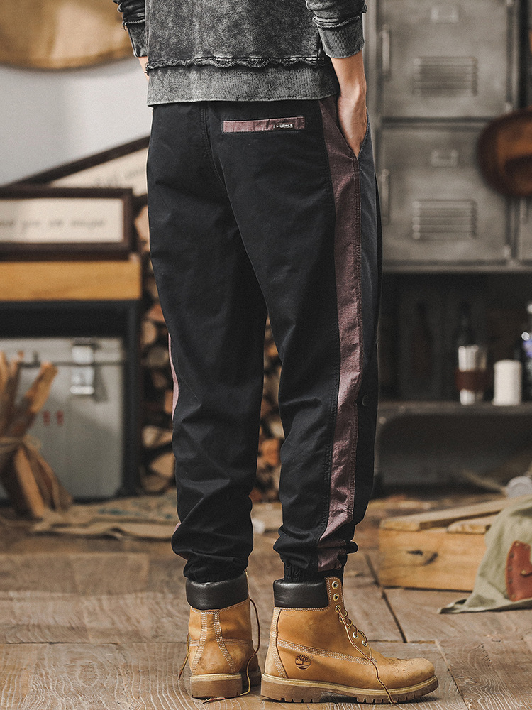 潮牌工裝褲男寬鬆束腳休閒褲男2024新款夏季小眾個性痞帥男生褲子