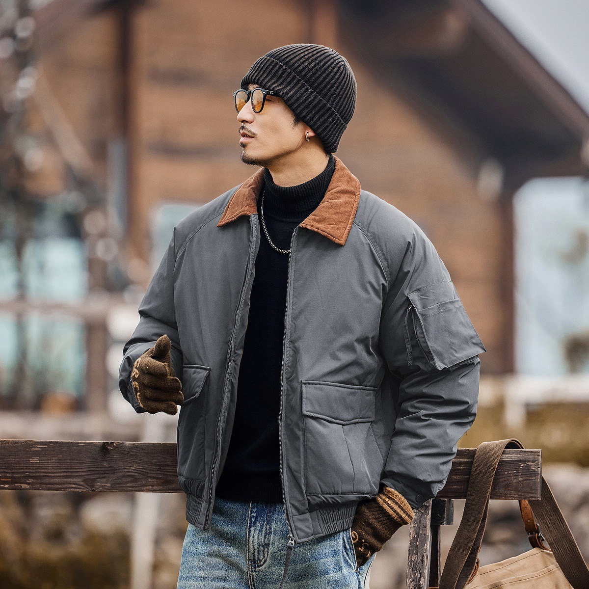 高充絨美式復古90純白鴨絨工裝羽絨服男冬季戶外加厚保暖抗寒外套