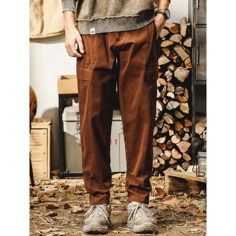 杰雷諾美式復古直筒休閒褲男秋冬款寬鬆潮牌痞帥戰術工裝褲男