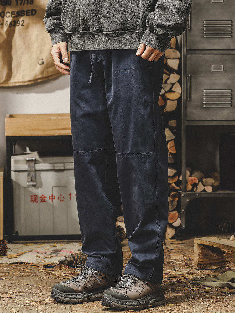 杰雷諾美式復古工裝褲子男春秋寬鬆潮牌男士休閒褲闊腿直筒長褲男