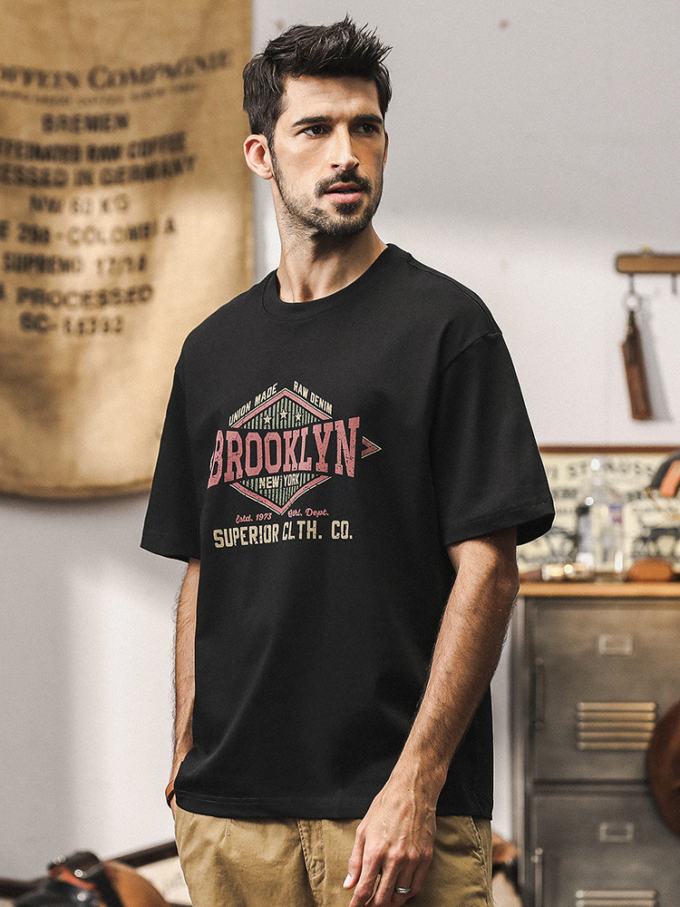 杰雷諾美式復古重磅男T恤短袖夏季潮牌寬鬆休閒大碼衣服男款