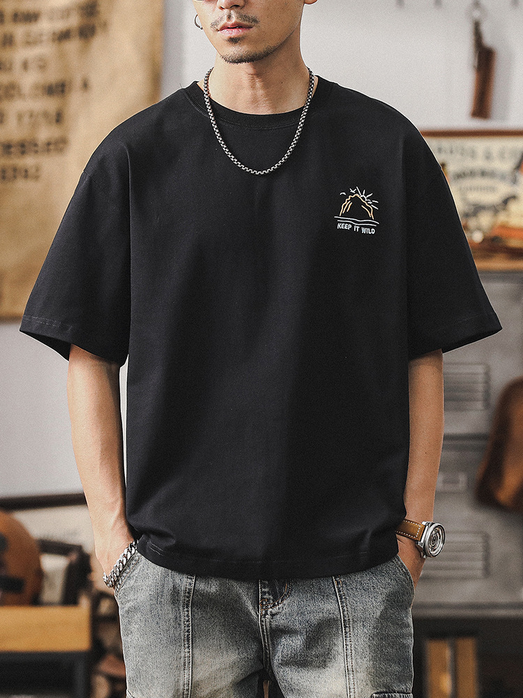 杰雷諾重磅白色短袖T恤男士夏季2024新款潮牌潮流大碼美式衣服男