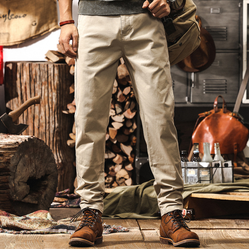 美式復古簡約工裝褲男春季2025新款潮牌寬鬆直筒輕熟通勤休閒褲男