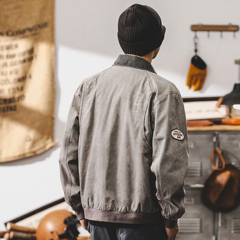 美式復古工裝底特律夾克男秋季潮牌獵裝硬核寬鬆休閒外套男春秋款