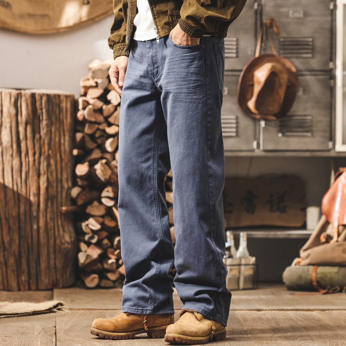 美式復古水洗牛仔褲男秋季2025新款直筒褲子男寬鬆痞帥潮牌休閒褲