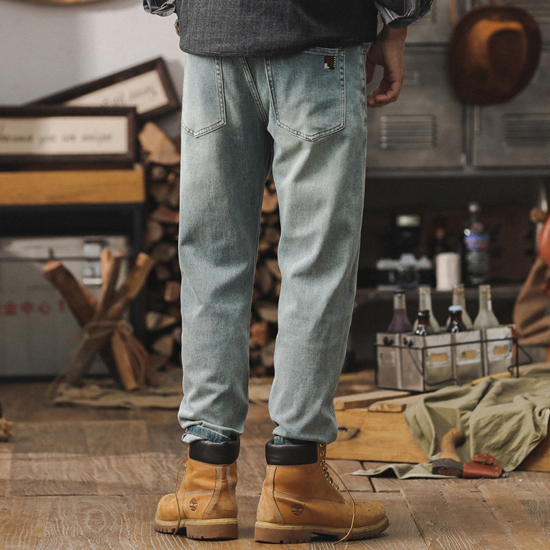 美式復古牛仔褲2024新款寬鬆直筒褲子男寬鬆潮牌休閒長褲男春夏款
