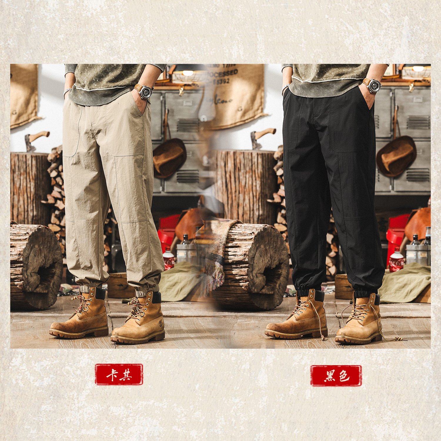 冰肌涼感夏季冰絲褲子男薄款寬鬆潮牌城市通勤美式戶外速干休閒褲