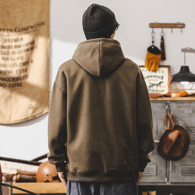 美式重磅復古原宿風衛衣男秋季寬鬆2024新款休閒連帽外套男春秋款