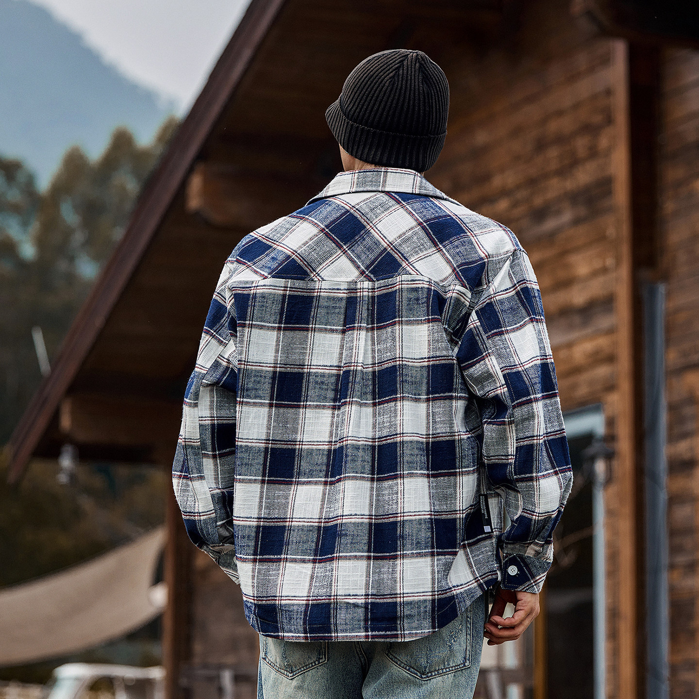 美式復古加厚格子襯衫男長袖春季新款日系潮牌休閒襯衣春秋外套男