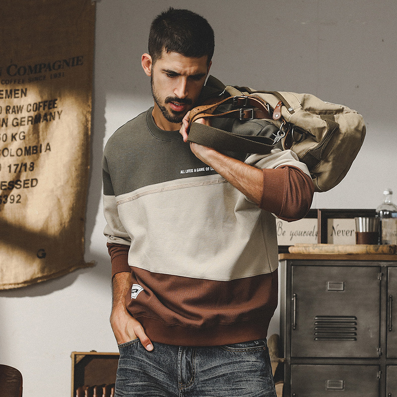 杰雷諾重磅美式加絨衛衣男秋冬款寬鬆潮牌冬季加厚長袖T恤男上衣