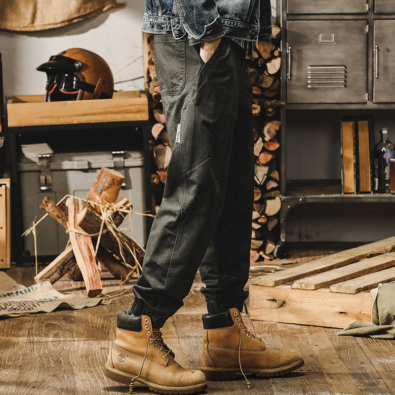 杰雷諾美式工裝褲子男直筒寬鬆潮牌2024年春秋新款水洗做舊休閒褲