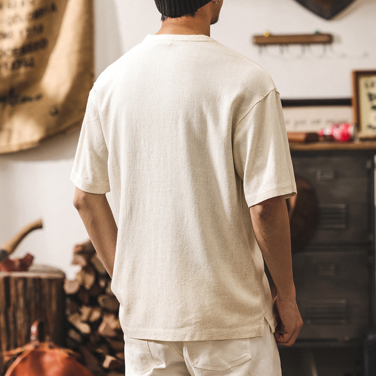 美式復古老錢風亞麻亨利領短袖男款T恤2026新款夏季潮牌Polo衫男