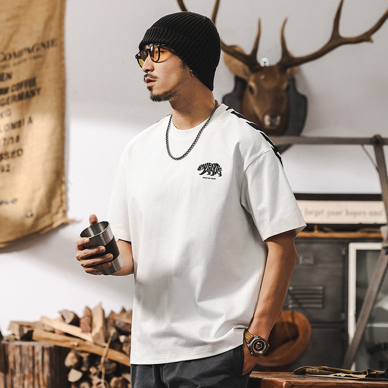 杰雷諾涼感清爽T恤男夏季2025新款美式潮流短袖T恤男休閒百搭上衣