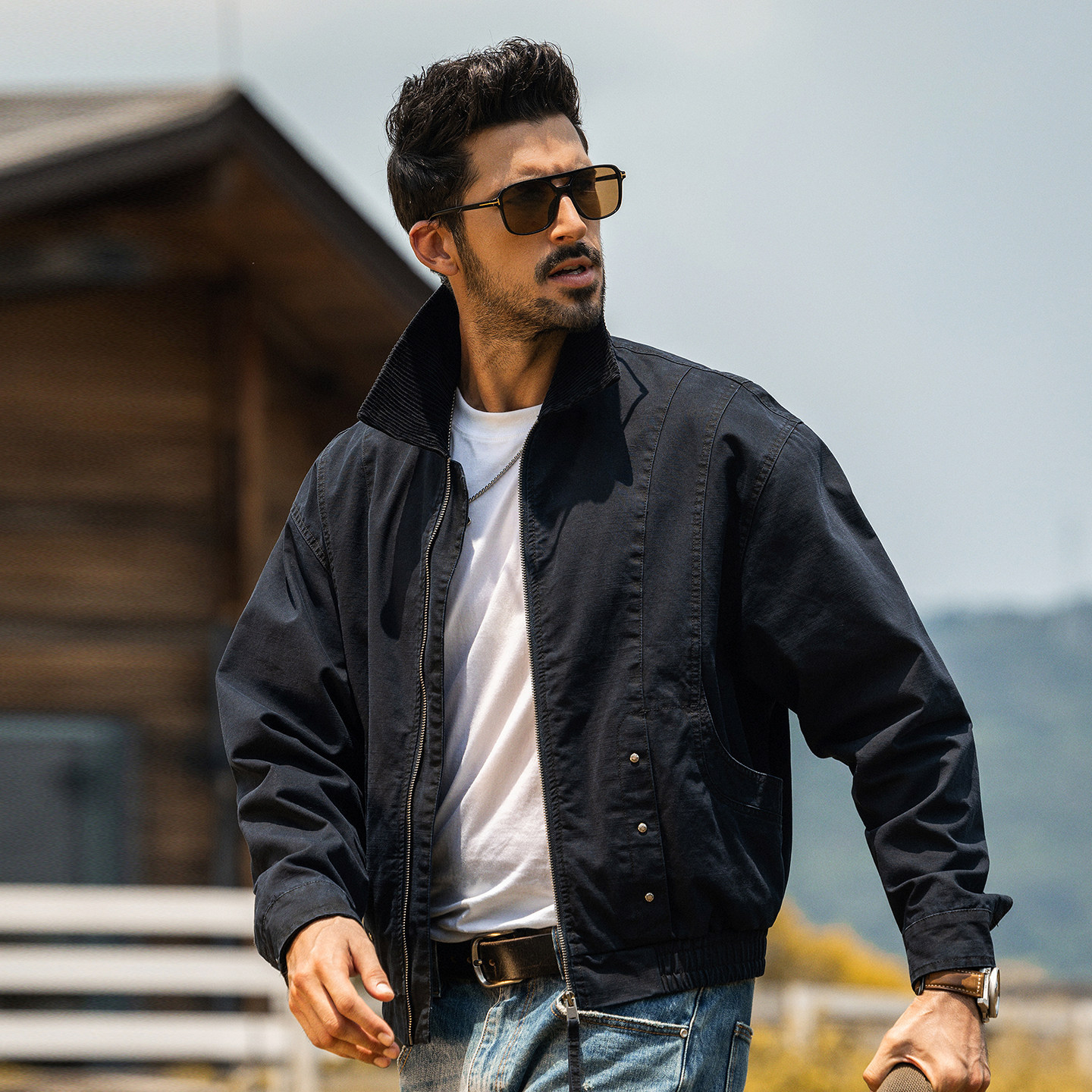 美式復古工裝夾克男短款春季2026新款潮牌老錢風寬鬆春秋男士外套