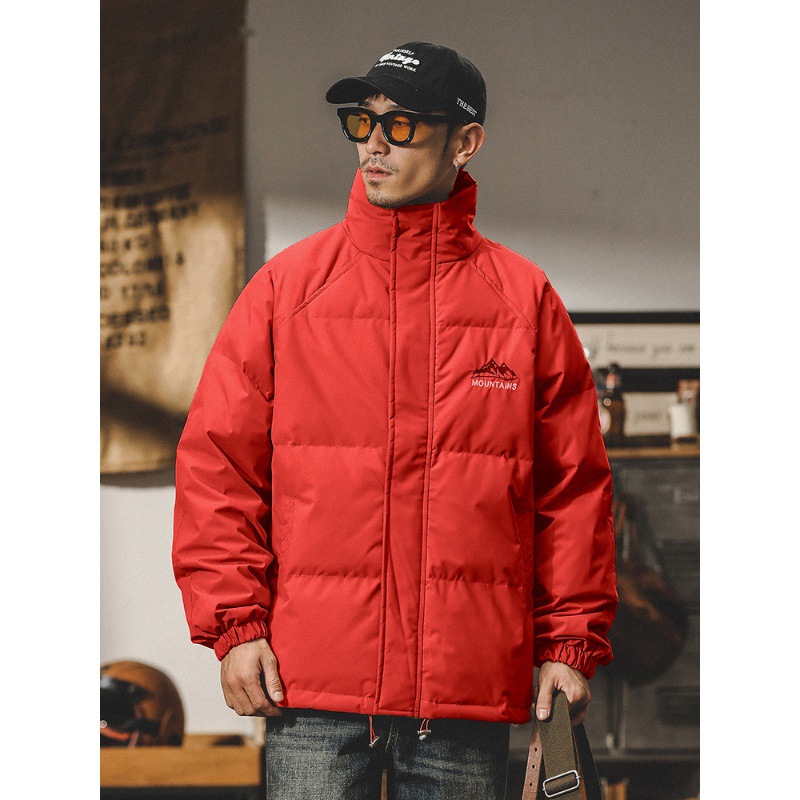 多巴胺輕薄羽絨服男冬季美式潮流高級感簡約保暖加厚服外套