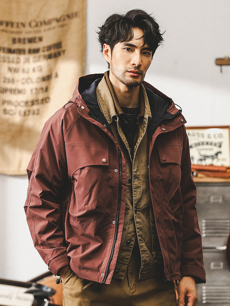 山系戶外防風防水衝鋒衣外套男秋季潮牌機能運動登山美式工裝夾克