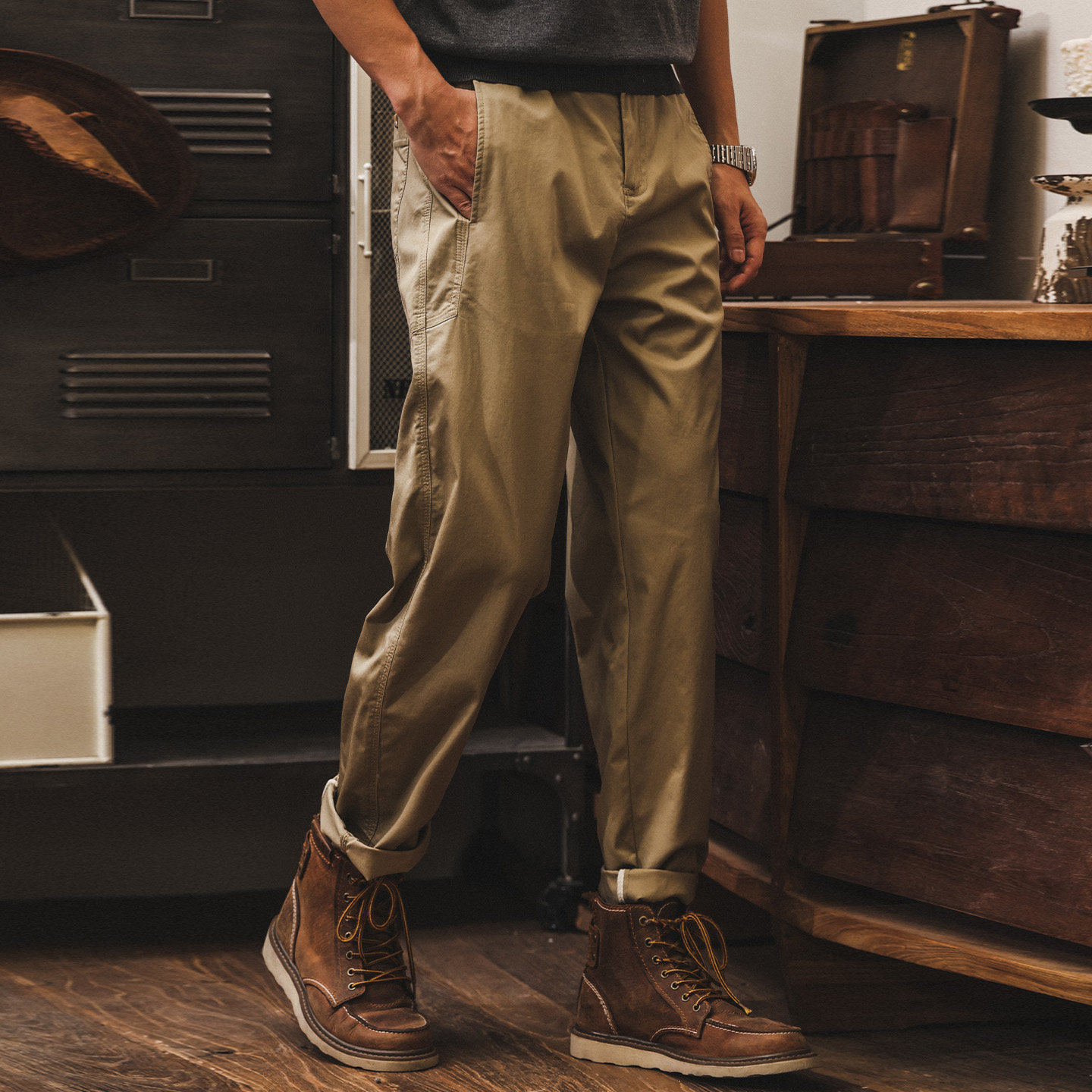 美式復古工裝褲男春夏季2026新款冰絲長褲寬鬆直筒休閒褲子男薄款