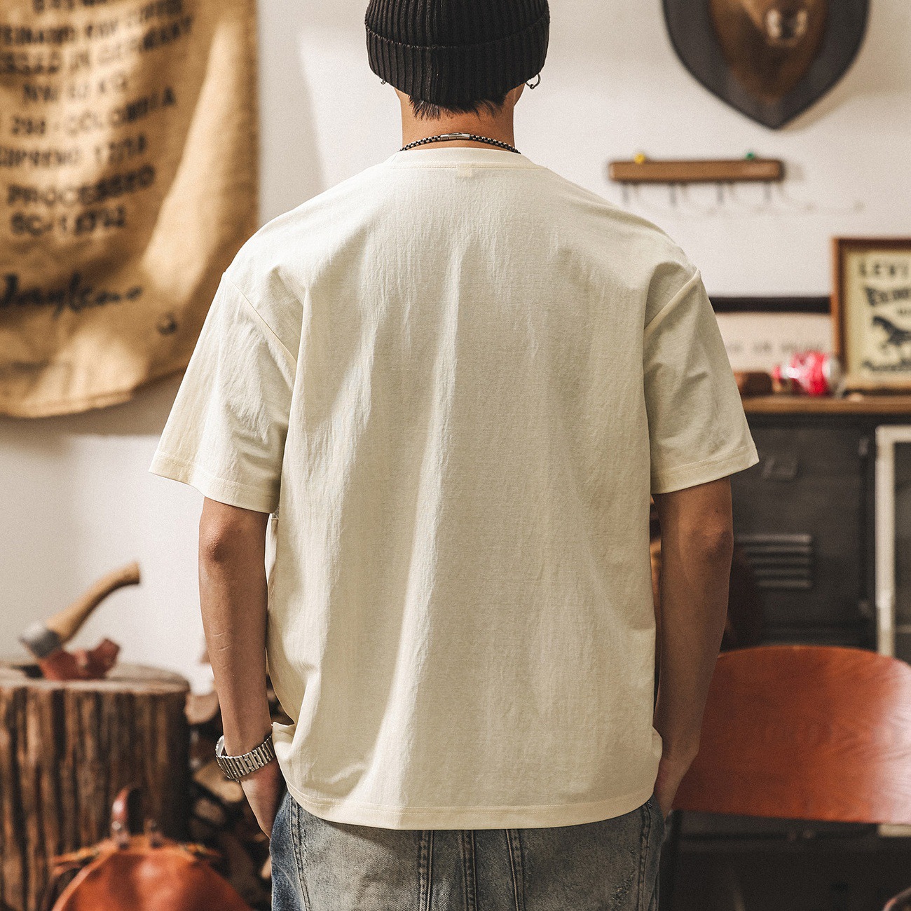 新中式國風亞麻T恤男夏季新款輕薄透氣萊賽爾短袖男潮流寬鬆上衣T