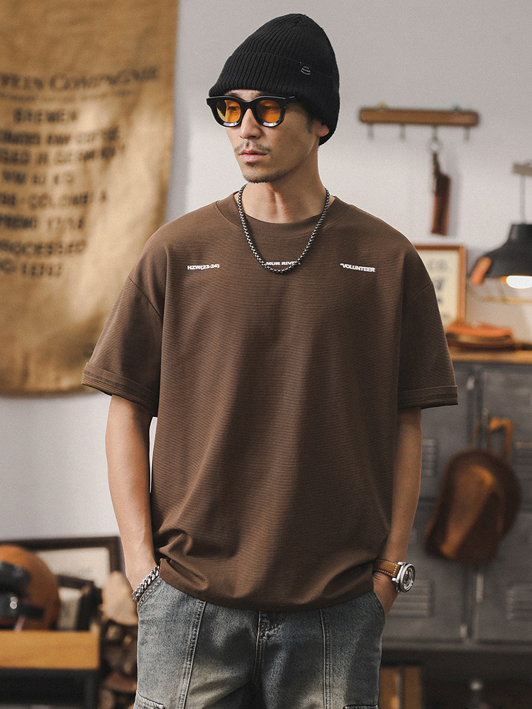 Sorona索羅納涼感T恤男士寬鬆潮牌短袖男夏季2024新款半袖上衣男