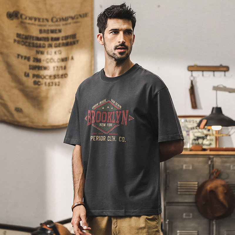 美式重磅230g男士短袖T恤2024新款男夏季潮牌寬鬆大碼衣服男