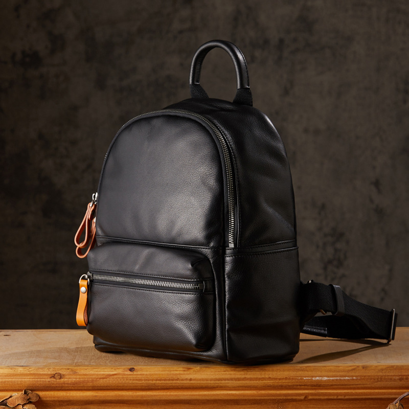 手工真皮雙肩包女士個性休閒包質感頭層牛皮輕便旅行包女背包時尚