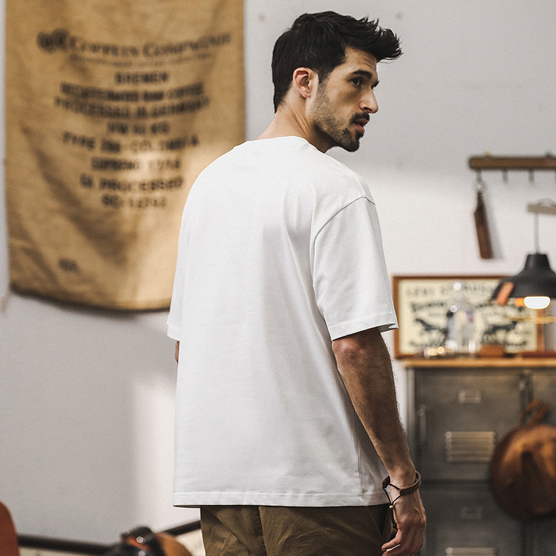 杰雷諾美式復古重磅男T恤短袖夏季潮牌寬鬆休閒大碼衣服男款