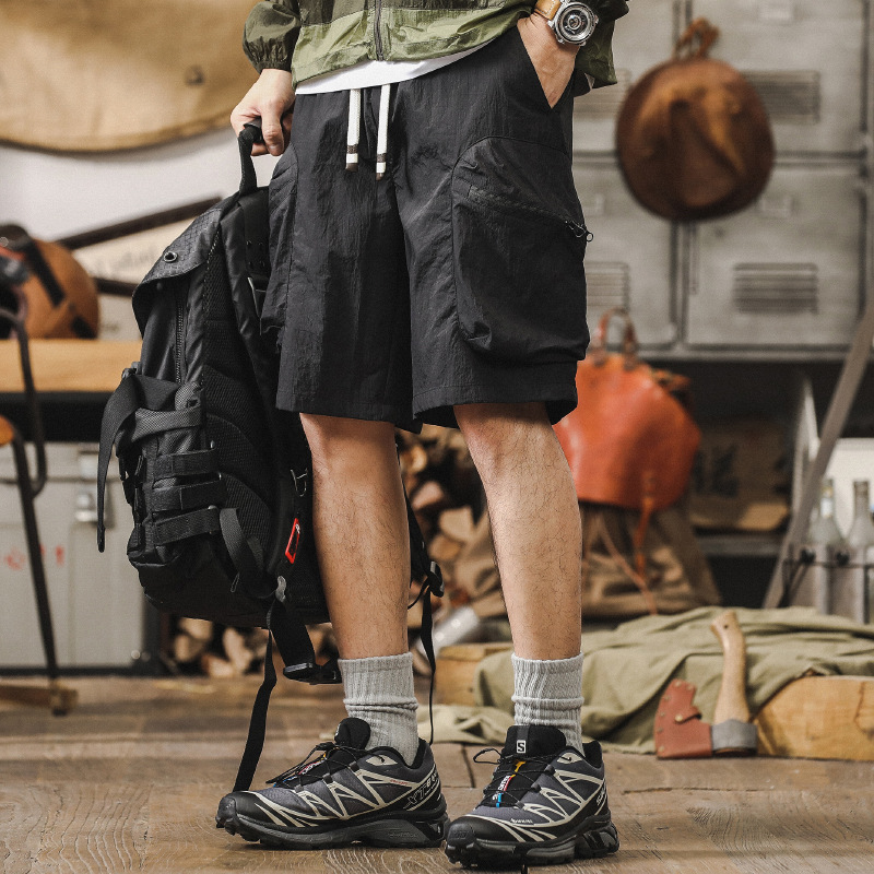 杰雷諾美式潮牌戶外速乾工裝短褲男夏季薄款寬鬆大口袋運動五分褲