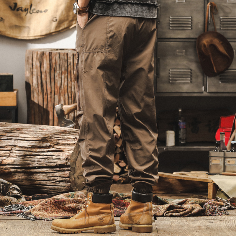 美式復古工裝褲子男秋季2024新款寬鬆戶外獵裝戰術機能男士休閒褲